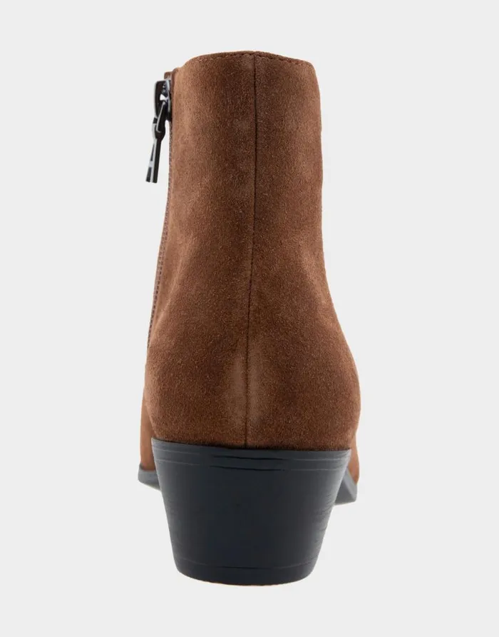 Aerosoles Comfortable Women039s Ankle Boot In Brown Genuine Suede Mocha Genuine Suede Women Ankle Boots