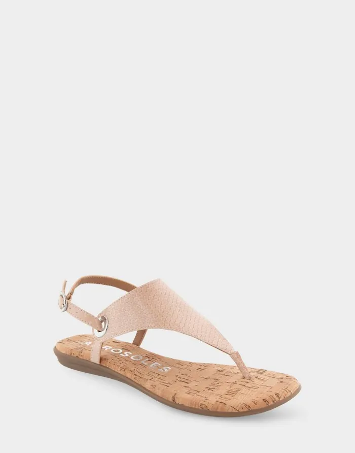 Aerosoles Comfortable Women039s Back Strap Thong Sandal In Cipria Patent Faux Leather Faux Suede Cipria Patent Faux Leather Women Flats