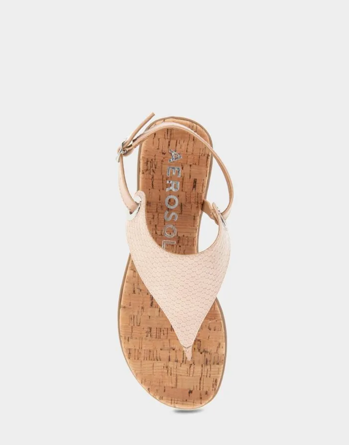 Aerosoles Comfortable Women039s Back Strap Thong Sandal In Cipria Patent Faux Leather Faux Suede Cipria Patent Faux Leather Women Flats