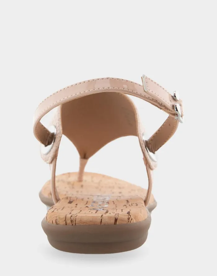 Aerosoles Comfortable Women039s Back Strap Thong Sandal In Cipria Patent Faux Leather Faux Suede Cipria Patent Faux Leather Women Flats