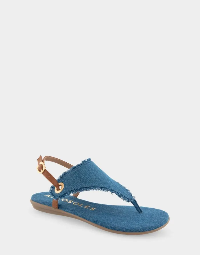 Aerosoles Comfortable Women039s Back Strap Thong Sandal In Denim Fabric Denim Fabric Denim Fabric Women Wide Width Sandals