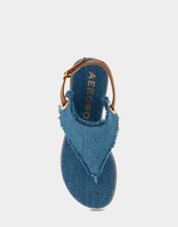 Aerosoles Comfortable Women039s Back Strap Thong Sandal In Denim Fabric Denim Fabric Denim Fabric Women Wide Width Sandals