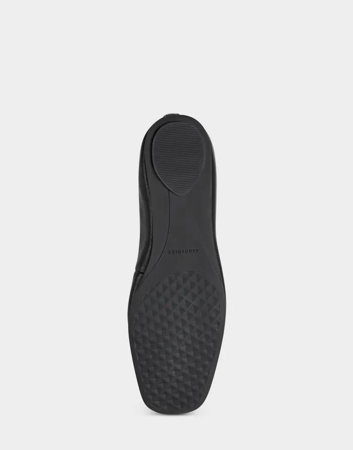 Aerosoles Comfortable Women039s Ballet Flat In Black Genuine Leather Black Leather Women Ballet