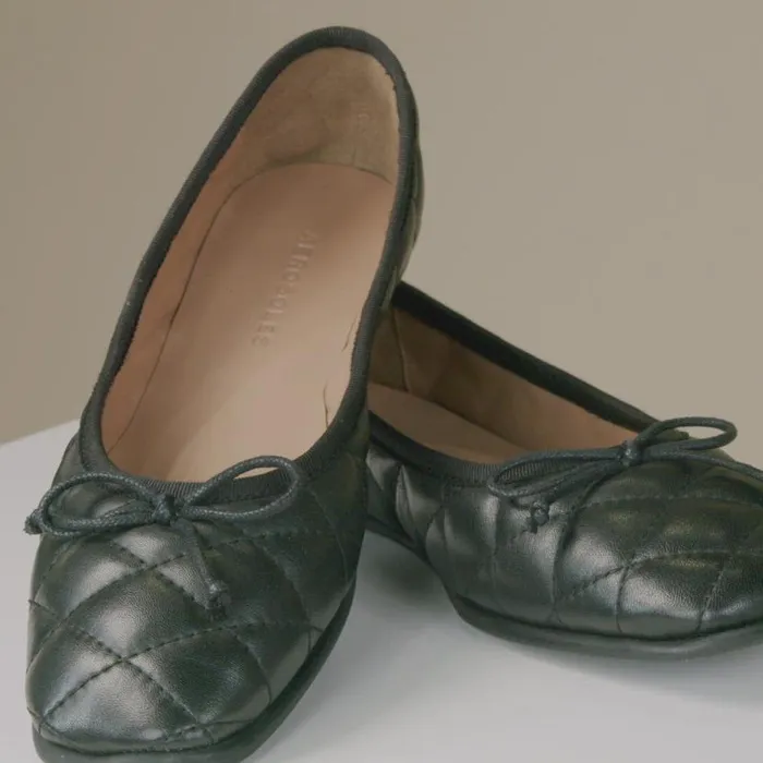 Aerosoles Comfortable Women039s Ballet Flat In Black Genuine Leather Black Leather Women Ballet