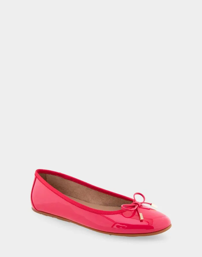 Aerosoles Comfortable Women039s Ballet Flat In Virtual Pink Patent Faux Leather Virtual Pink Patent Faux Leather Women Wide Width Flats