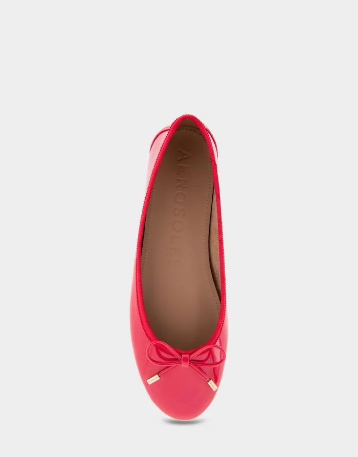 Aerosoles Comfortable Women039s Ballet Flat In Virtual Pink Patent Faux Leather Virtual Pink Patent Faux Leather Women Wide Width Flats