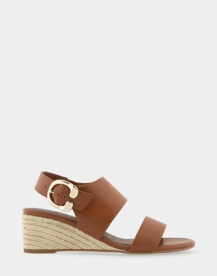 Aerosoles Comfortable Women039s Buckle Back Mid Wedge Sandal In Tan Faux Leather Tan Faux Leather Women Wedges Aerosoles Comfortable Women039s Buckle Back Mid Wedge Sandal In Tan Faux Leather Tan Faux Leather Women Wedges