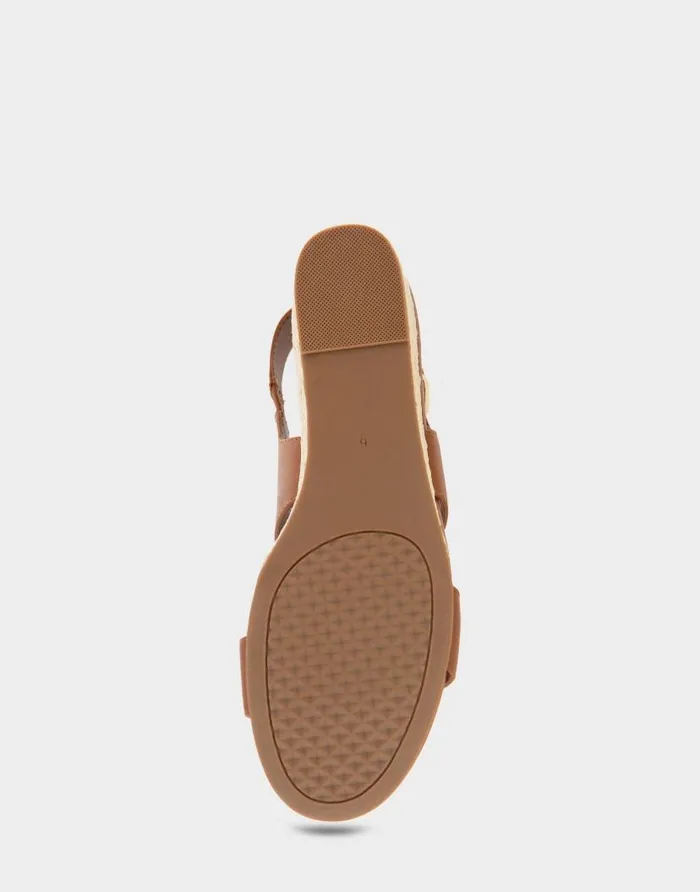 Aerosoles Comfortable Women039s Buckle Back Mid Wedge Sandal In Tan Faux Leather Tan Faux Leather Women Wedges