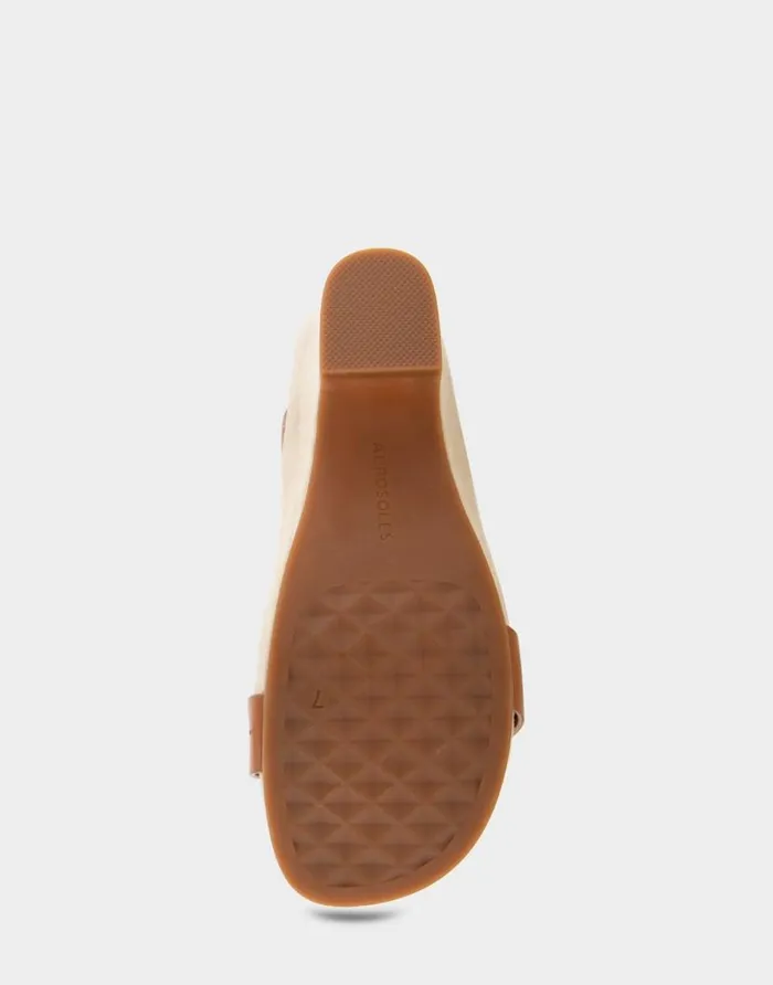 Aerosoles Comfortable Women039s Buckled Footbed Wedge Sandal In Tan Leather Tan Leather Women Dress
