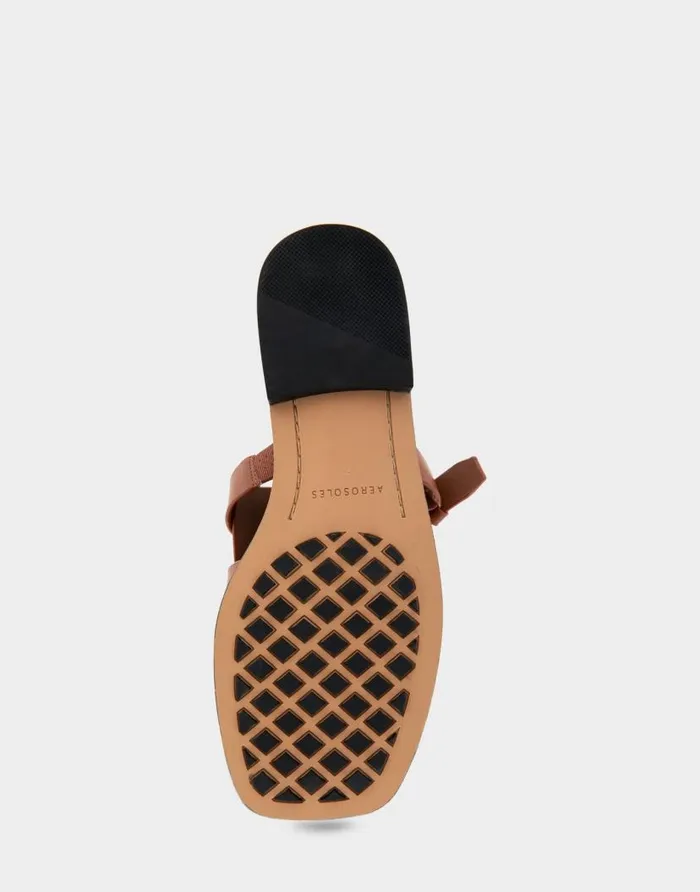 Aerosoles Comfortable Women039s Fisherman Flat Slide Sandal In Gingerbread Leather Gingerbread Leather Women Slides