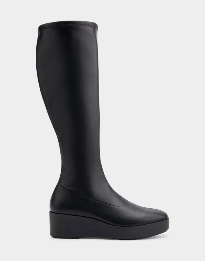 Aerosoles Comfortable Women039s Flatform Heel Tall Shaft Boot In Black Faux Leather Black Faux Leather Women Tall Boots Aerosoles Comfortable Women039s Flatform Heel Tall Shaft Boot In Black Faux Leather Black Faux Leather Women Tall Boots