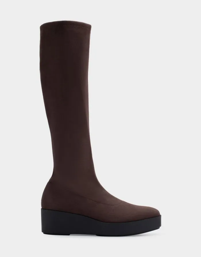 Aerosoles Comfortable Women039s Flatform Heel Tall Shaft Boot In Brown Stretch Faux Suede Java Stretch Faux Suede Women Tall Boots Aerosoles Comfortable Women039s Flatform Heel Tall Shaft Boot In Brown Stretch Faux Suede Java Stretch Faux Suede Women Tall Boots