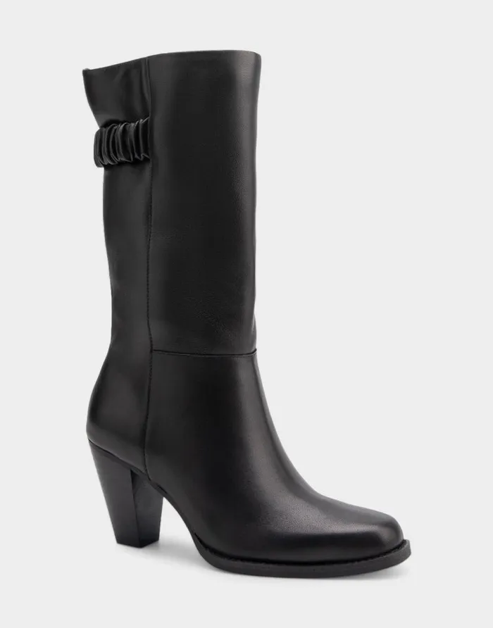 Aerosoles Comfortable Women039s Heeled Midcalf Boot In Black Genuine Leather Black Genuine Leather Women Tall Boots
