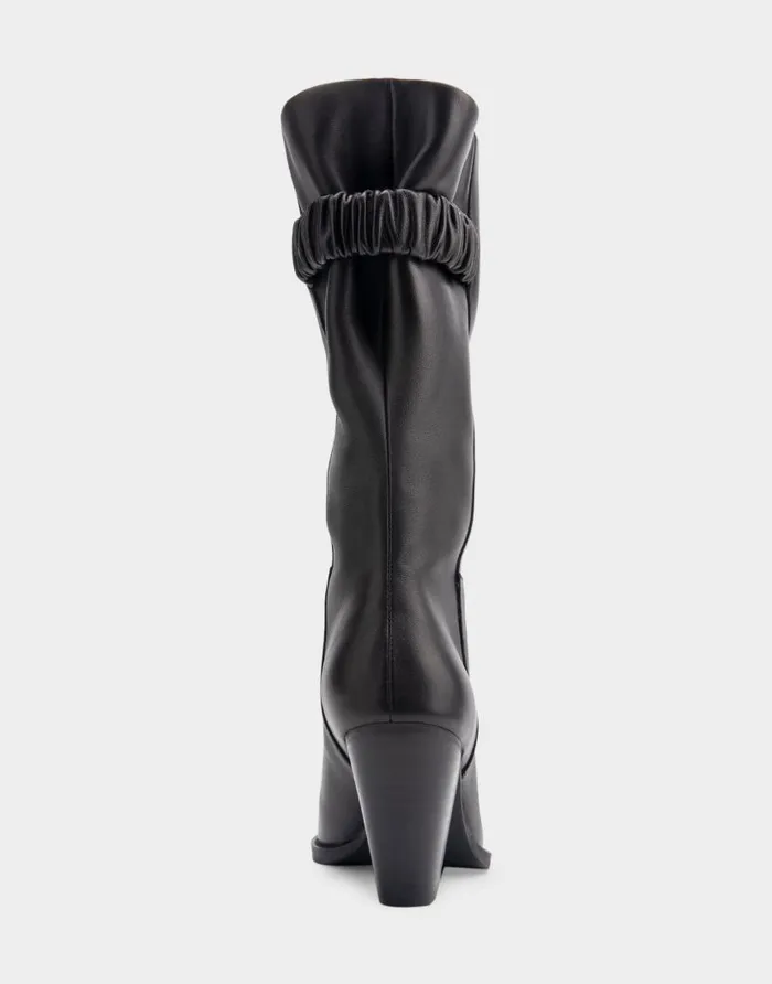 Aerosoles Comfortable Women039s Heeled Midcalf Boot In Black Genuine Leather Black Genuine Leather Women Tall Boots