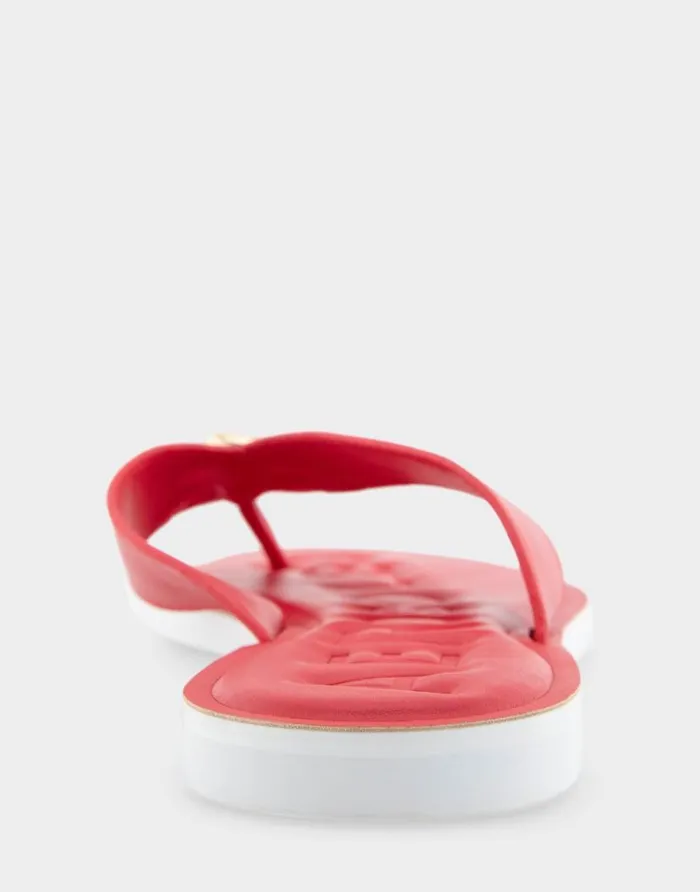 Aerosoles Comfortable Women039s Ornamented Thong Sandal In Racing Red Faux Leather Racing Red Faux Leather Women Flats