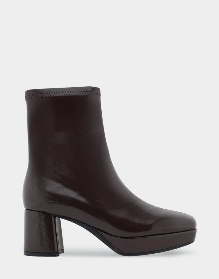 Aerosoles Comfortable Women039s Platform Heel Ankle Boot In Brown Patent Faux Leather Java Patent Faux Leather Women Heeled Boots Aerosoles Comfortable Women039s Platform Heel Ankle Boot In Brown Patent Faux Leather Java Patent Faux Leather Women Heeled Boots