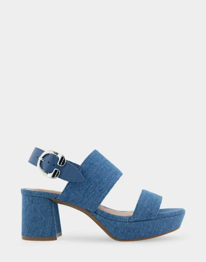 Aerosoles Comfortable Women039s Platform Sandal In Denim Fabric Denim Fabric Blue Denim Fabric Women Platforms