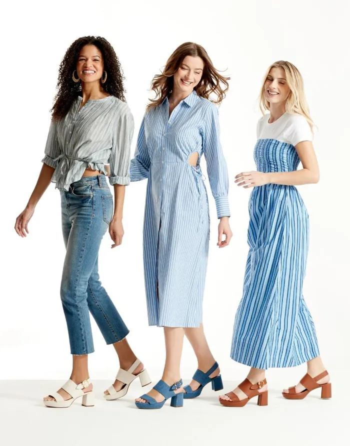 Aerosoles Comfortable Women039s Platform Sandal In Denim Fabric Denim Fabric Blue Denim Fabric Women Platforms
