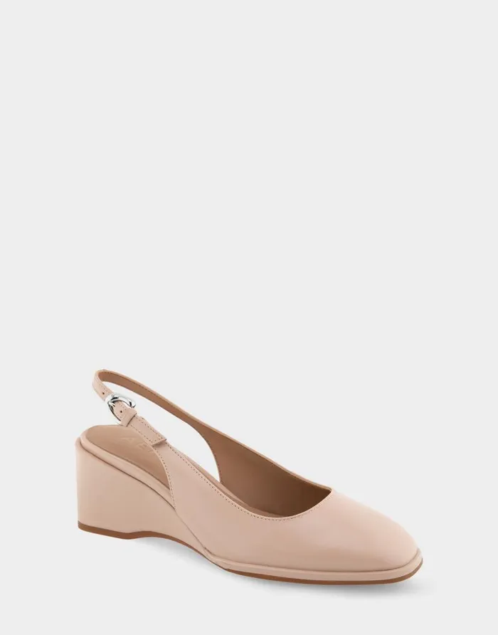 Aerosoles Comfortable Women039s Sculpted Wedge Slingback In Cipria Leather Cipria Leather Women Wedges