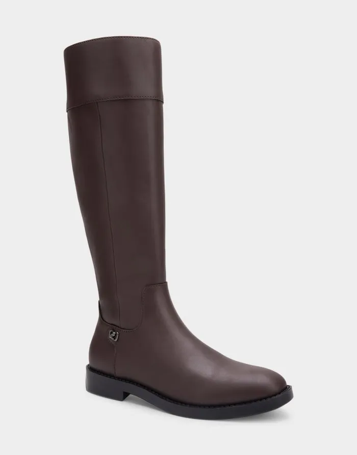 Aerosoles Comfortable Women039s Tall Shaft Boot In Brown Faux Leather Java Faux Leather Women Heeled Boots