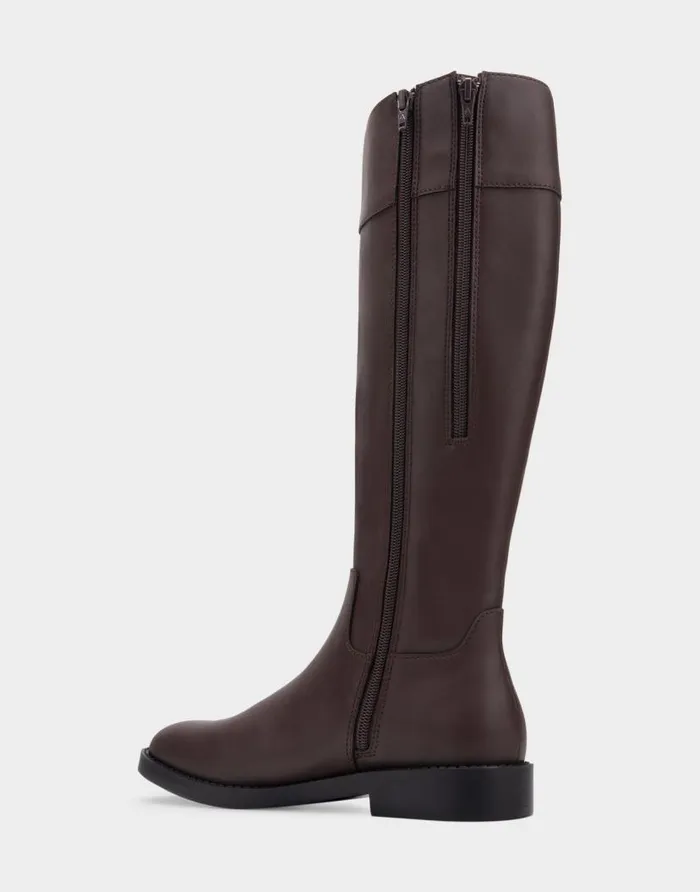 Aerosoles Comfortable Women039s Tall Shaft Boot In Brown Faux Leather Java Faux Leather Women Heeled Boots