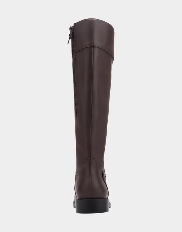 Aerosoles Comfortable Women039s Tall Shaft Boot In Brown Faux Leather Java Faux Leather Women Heeled Boots
