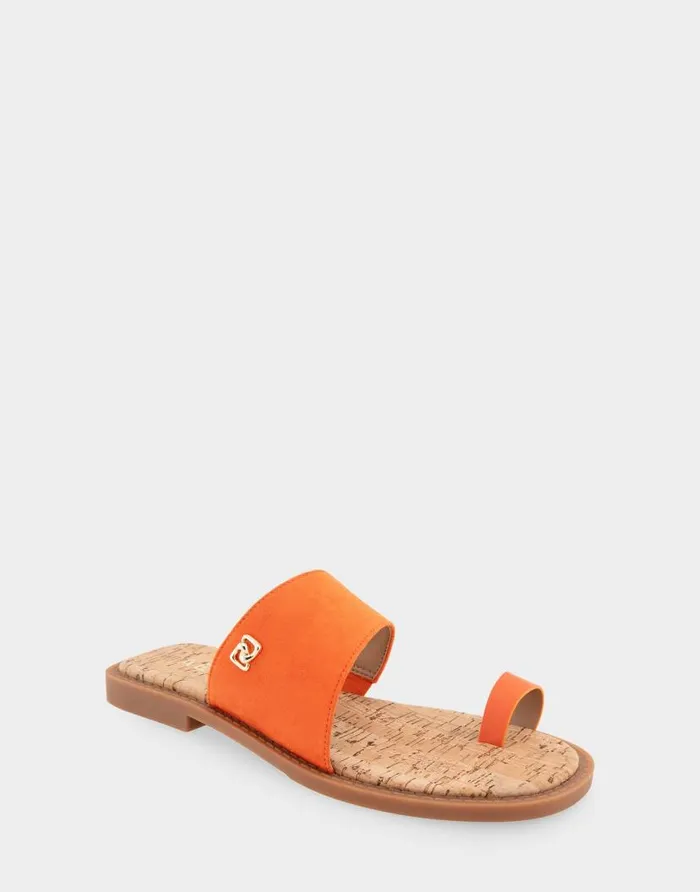 Aerosoles Comfortable Women039s Toe Ring Sandal In Mandarin Faux Suede Faux Suede Mandarin Faux Suede Women Clogs and Mules