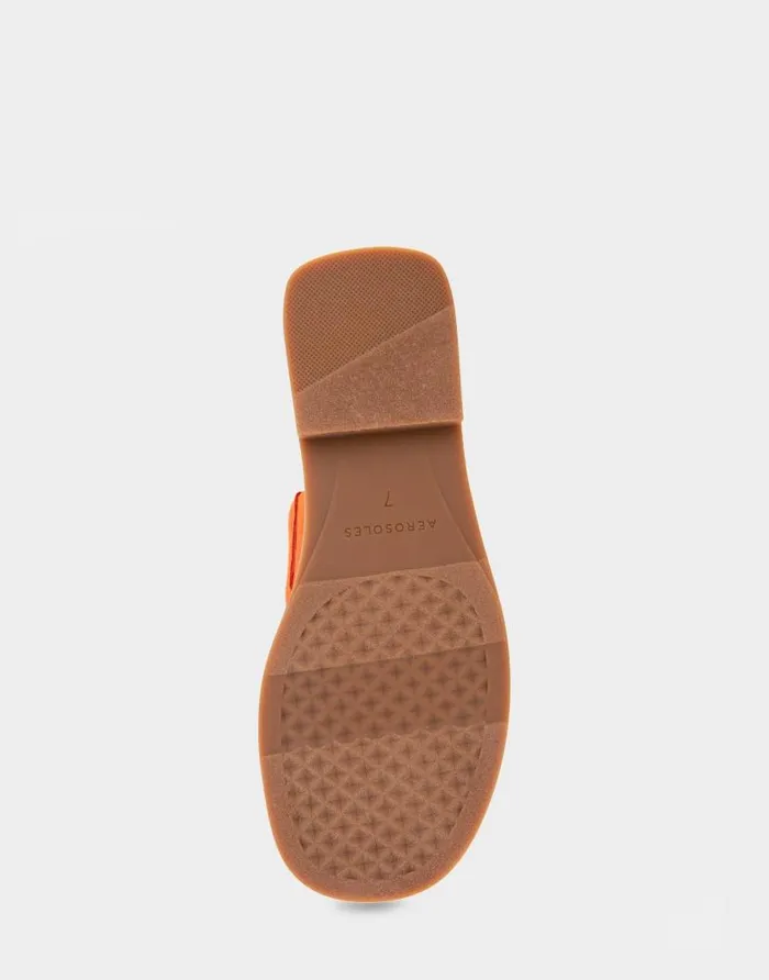 Aerosoles Comfortable Women039s Toe Ring Sandal In Mandarin Faux Suede Faux Suede Mandarin Faux Suede Women Clogs and Mules