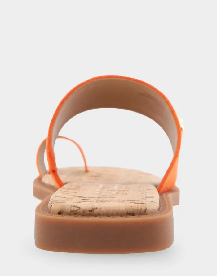 Aerosoles Comfortable Women039s Toe Ring Sandal In Mandarin Faux Suede Faux Suede Mandarin Faux Suede Women Clogs and Mules