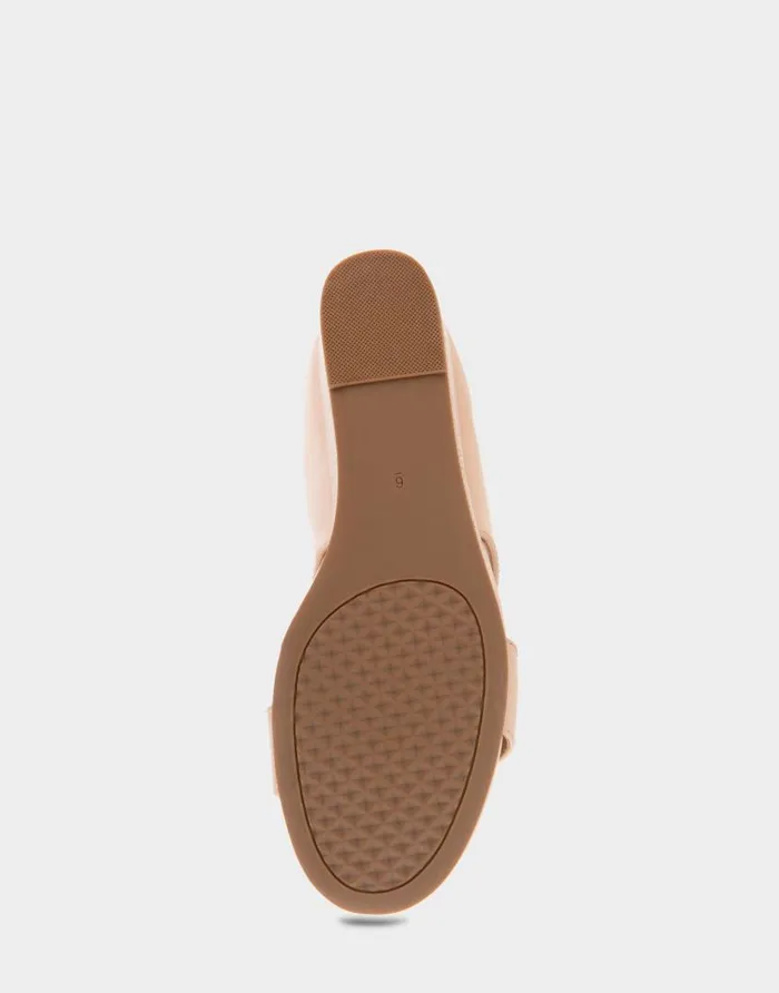 Aerosoles Comfortable Women039s Two Band Mid Wedge Slide Sandal In Cipria Faux Leather Cipria Faux Leather Women Wedges