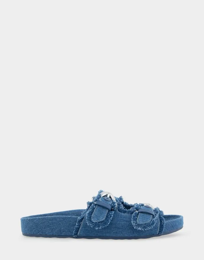 Aerosoles Comfortable Women039s Two Band Molded Footbed Sandal In Denim Fabric Denim Fabric Denim Fabric Women Flats Aerosoles Comfortable Women039s Two Band Molded Footbed Sandal In Denim Fabric Denim Fabric Denim Fabric Women Flats