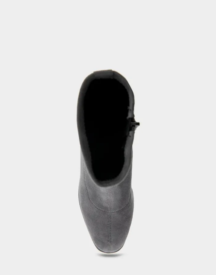 Aerosoles Comfortable Women039s Wedge Heel Ankle Boot In Grey Faux Suede Grey Faux Suede Women Wide Width Boots