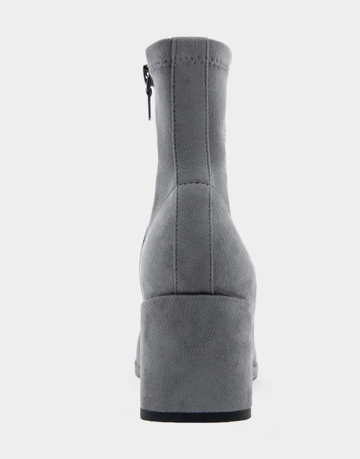 Aerosoles Comfortable Women039s Wedge Heel Ankle Boot In Grey Faux Suede Grey Faux Suede Women Wide Width Boots