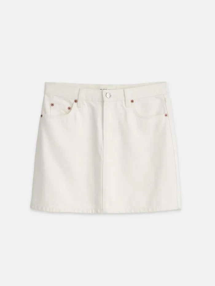 Alex Mill Denim Women Andie Mini Skirt In White Denim White