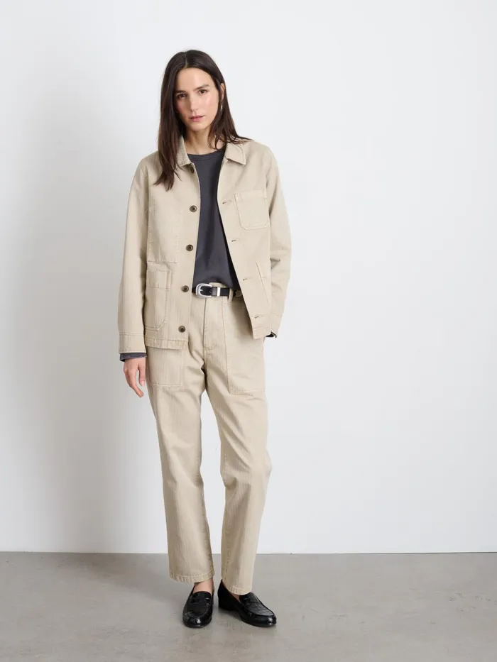 Alex Mill Jackets Outerwear Women Britt Work Jacket In Herringbone Putty