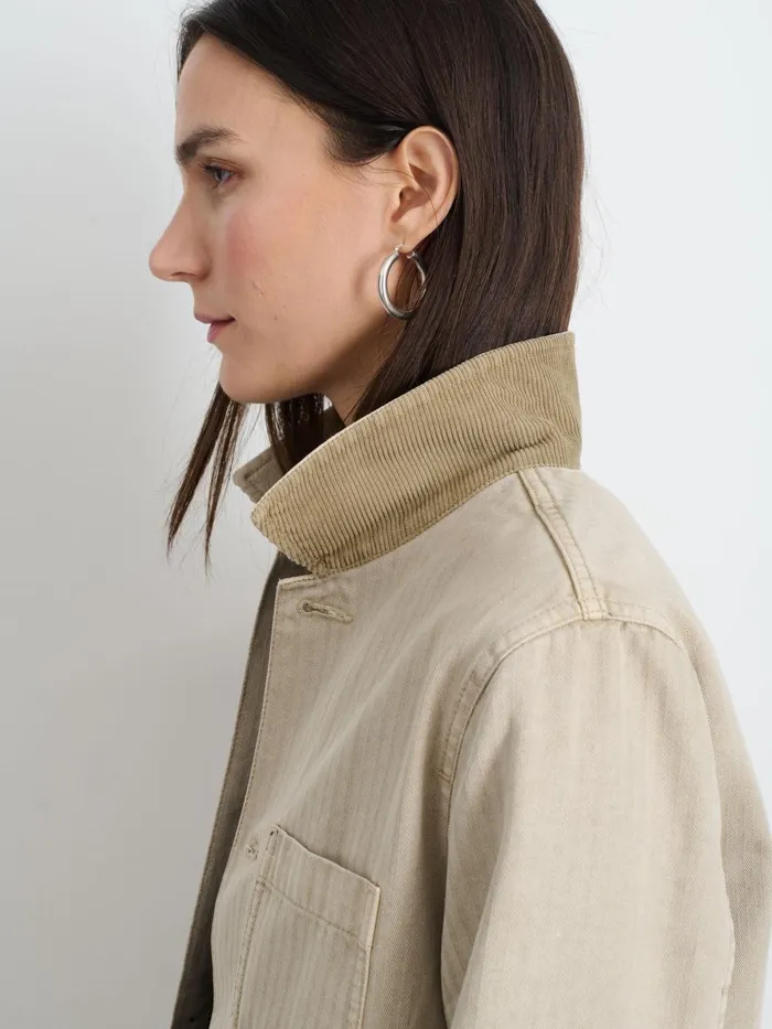 Alex Mill Jackets Outerwear Women Britt Work Jacket In Herringbone Putty