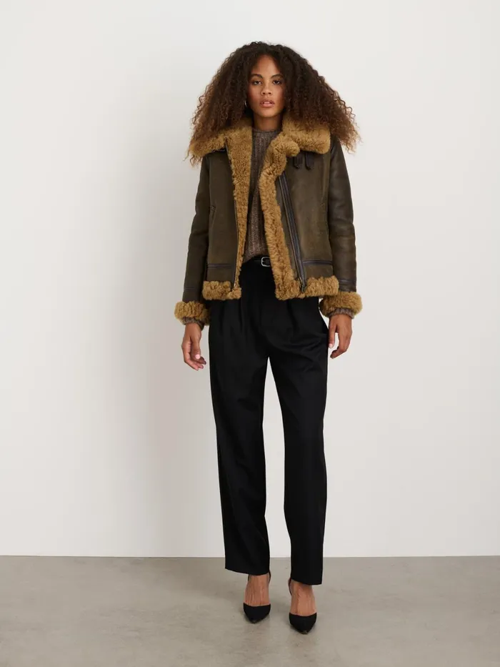 Alex Mill Jackets Outerwear Women Owen Barry Amy Aviator Shearling Coat