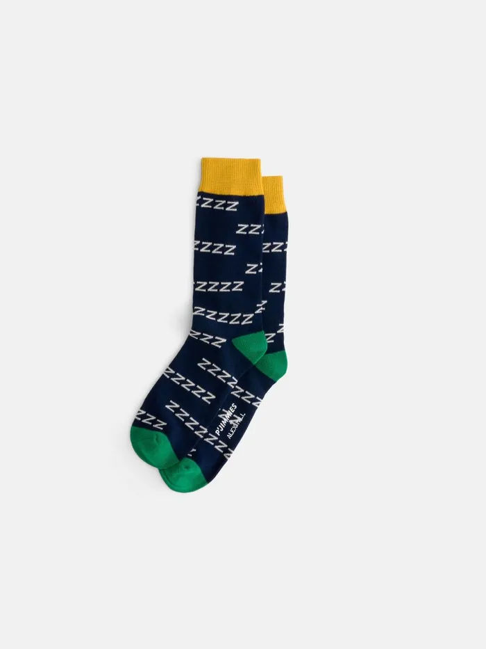 Alex Mill Pajamas Slippers Men P039jimmies Zzzzz Socks Navy
