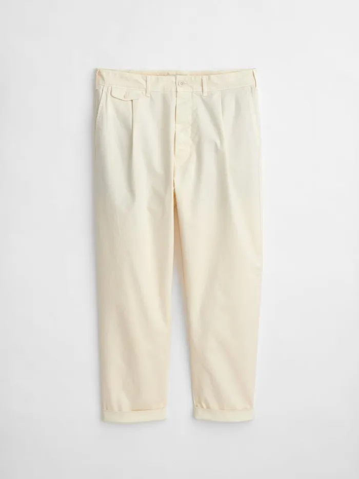 Alex Mill Pants Men Standard Pleated Pant In Chino Oat Milk