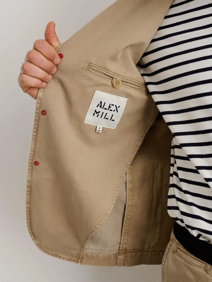 Alex Mill Suiting Blazers Men Mill Blazer In Vintage Wash Chino Faded Khaki