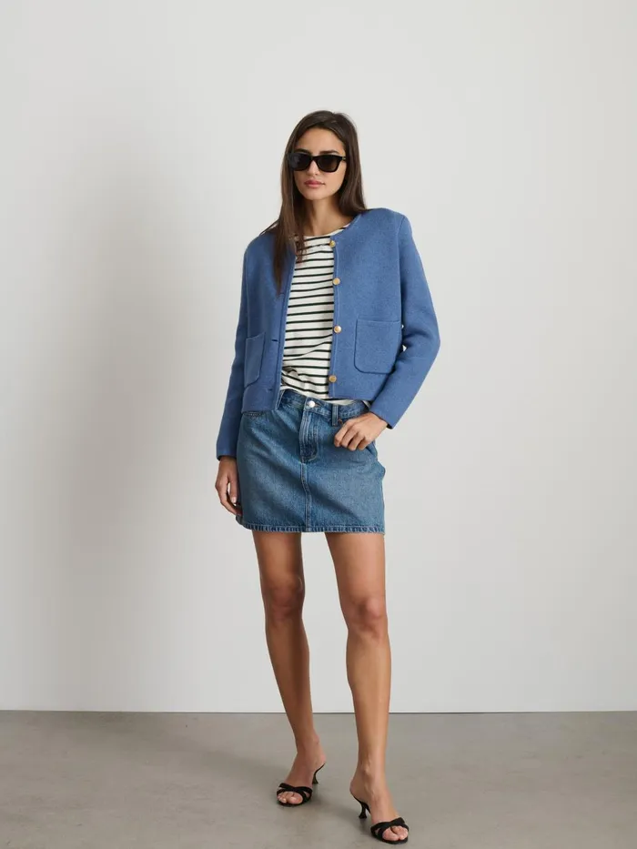 Alex Mill Sweaters Women Paris Sweater Jacket Harbour Blue