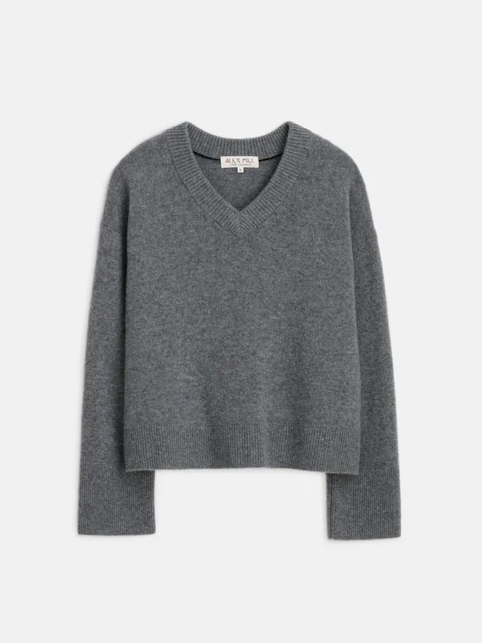 Alex Mill Sweaters Women Rowan VNeck In Cashmere Sterling Grey