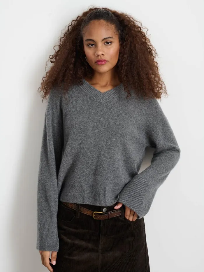Alex Mill Sweaters Women Rowan VNeck In Cashmere Sterling Grey