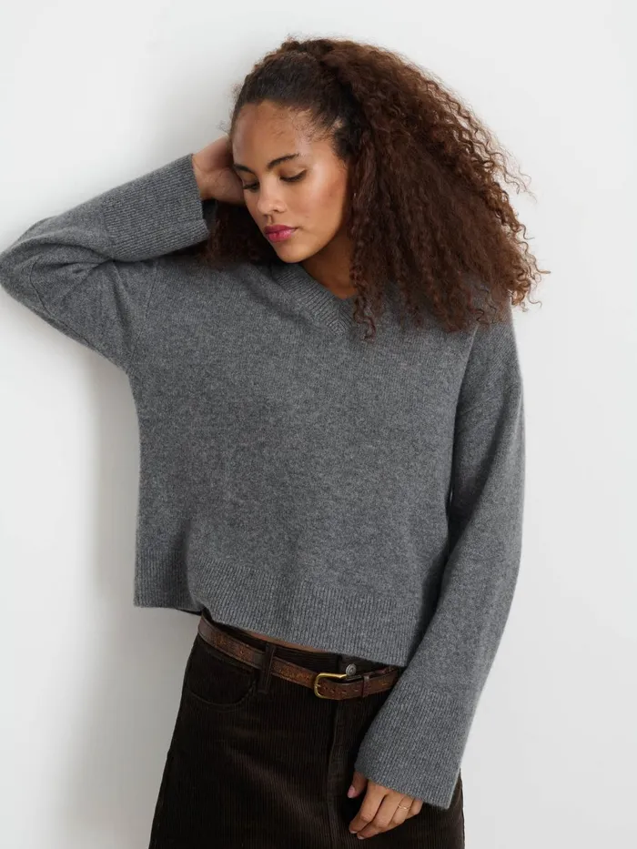 Alex Mill Sweaters Women Rowan VNeck In Cashmere Sterling Grey