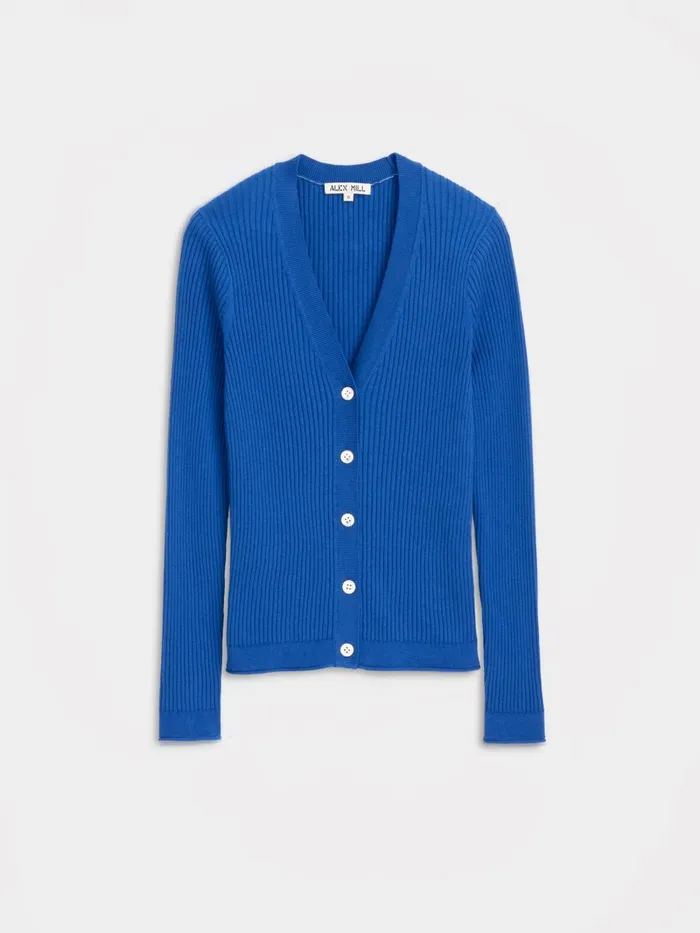Alex Mill Sweaters Women VNeck Ribbed Cardigan Cosmic Blue