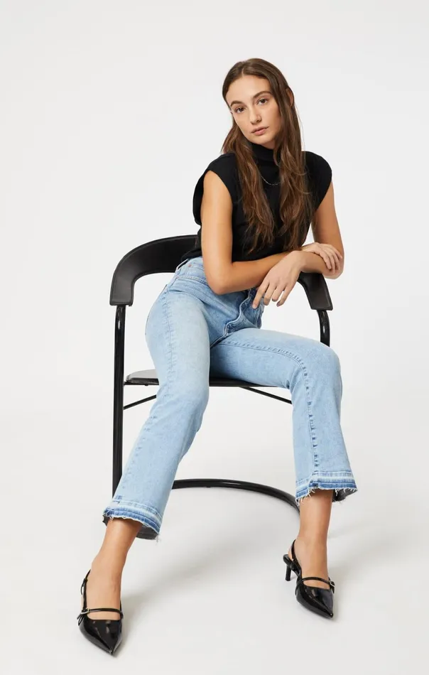 Anika Crop Flare In Light Flex Blue Women Mavi Jeans Denim