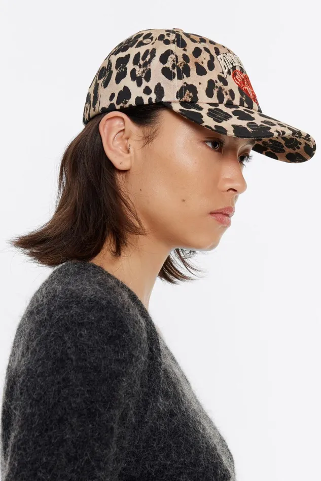 Animal Print Cotton Cap Leopard Natural Women Bimba Y Lola Hats And Caps Animal Print Cotton Cap Leopard Natural Women Bimba Y Lola Hats And Caps