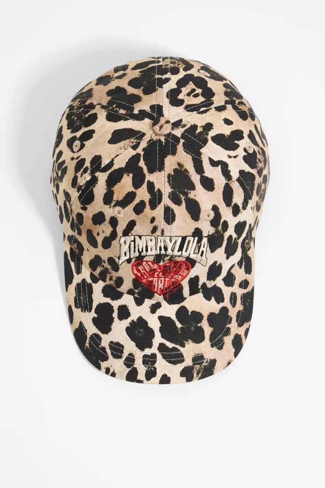 Animal Print Cotton Cap Leopard Natural Women Bimba Y Lola Hats And Caps Animal Print Cotton Cap Leopard Natural Women Bimba Y Lola Hats And Caps