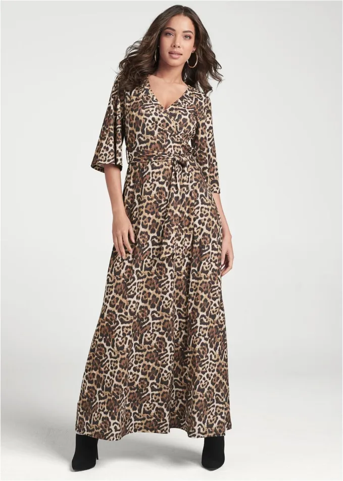 ANIMAL PRINT MAXI DRESS Brown Multi Women VENUS Maxi Dresses