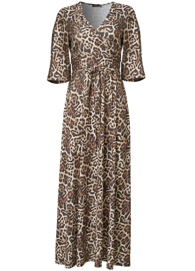 ANIMAL PRINT MAXI DRESS Brown Multi Women VENUS Maxi Dresses ANIMAL PRINT MAXI DRESS Brown Multi Women VENUS Maxi Dresses